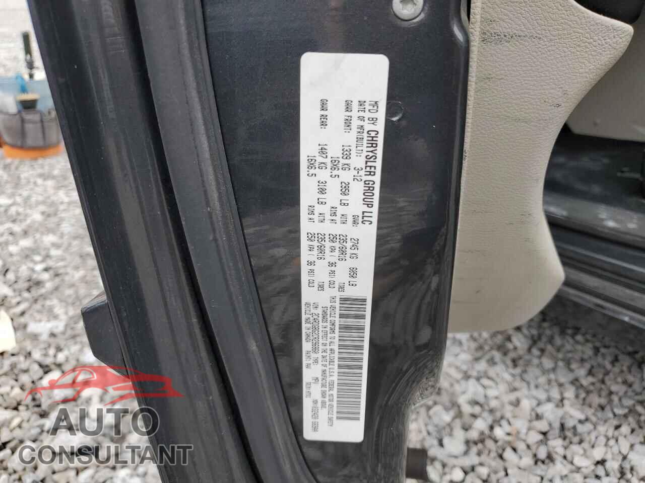 DODGE CARAVAN 2012 - 2C4RDGBG2CR296860