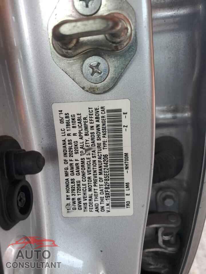 HONDA CIVIC 2014 - 19XFB2F85EE244206