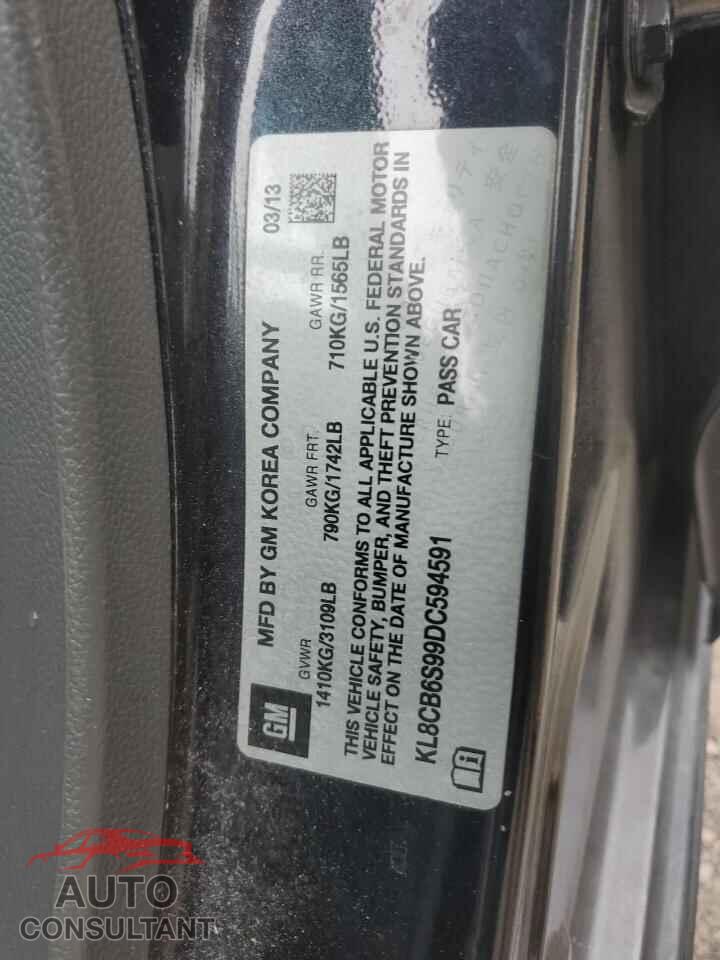 CHEVROLET SPARK 2013 - KL8CB6S99DC594591
