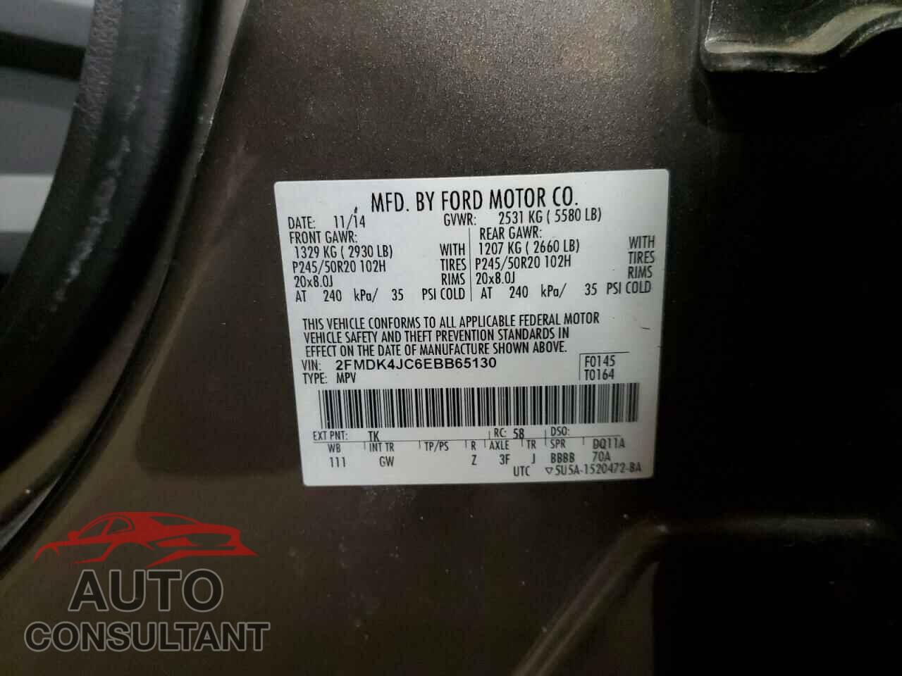 FORD EDGE 2014 - 2FMDK4JC6EBB65130