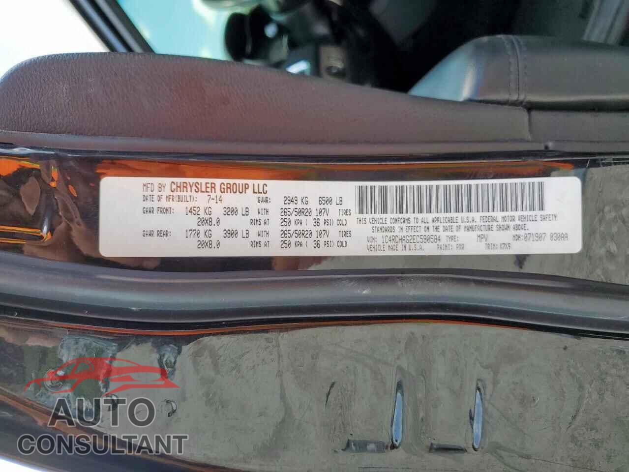DODGE DURANGO 2014 - 1C4RDHAG2EC590584