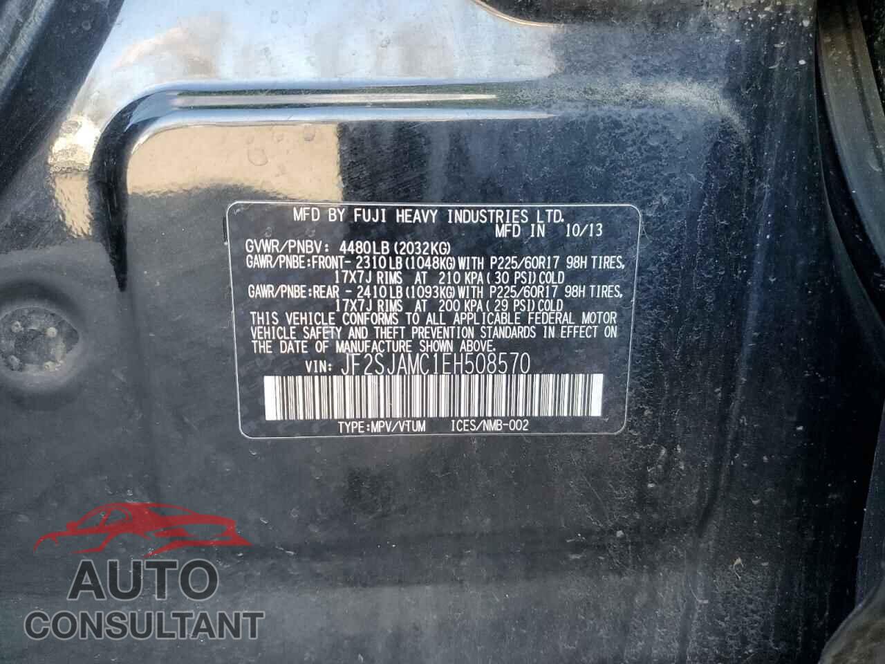 SUBARU FORESTER 2014 - JF2SJAMC1EH508570