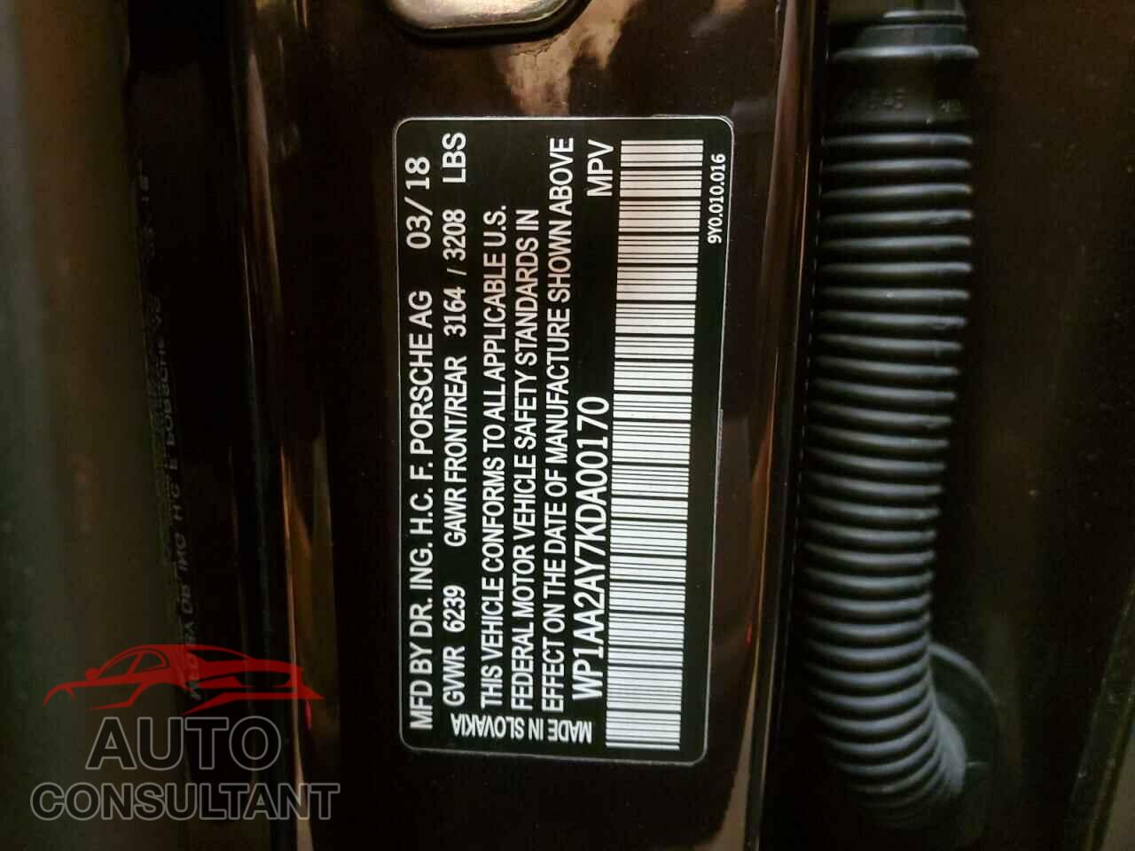 PORSCHE CAYENNE 2019 - WP1AA2AY7KDA00170