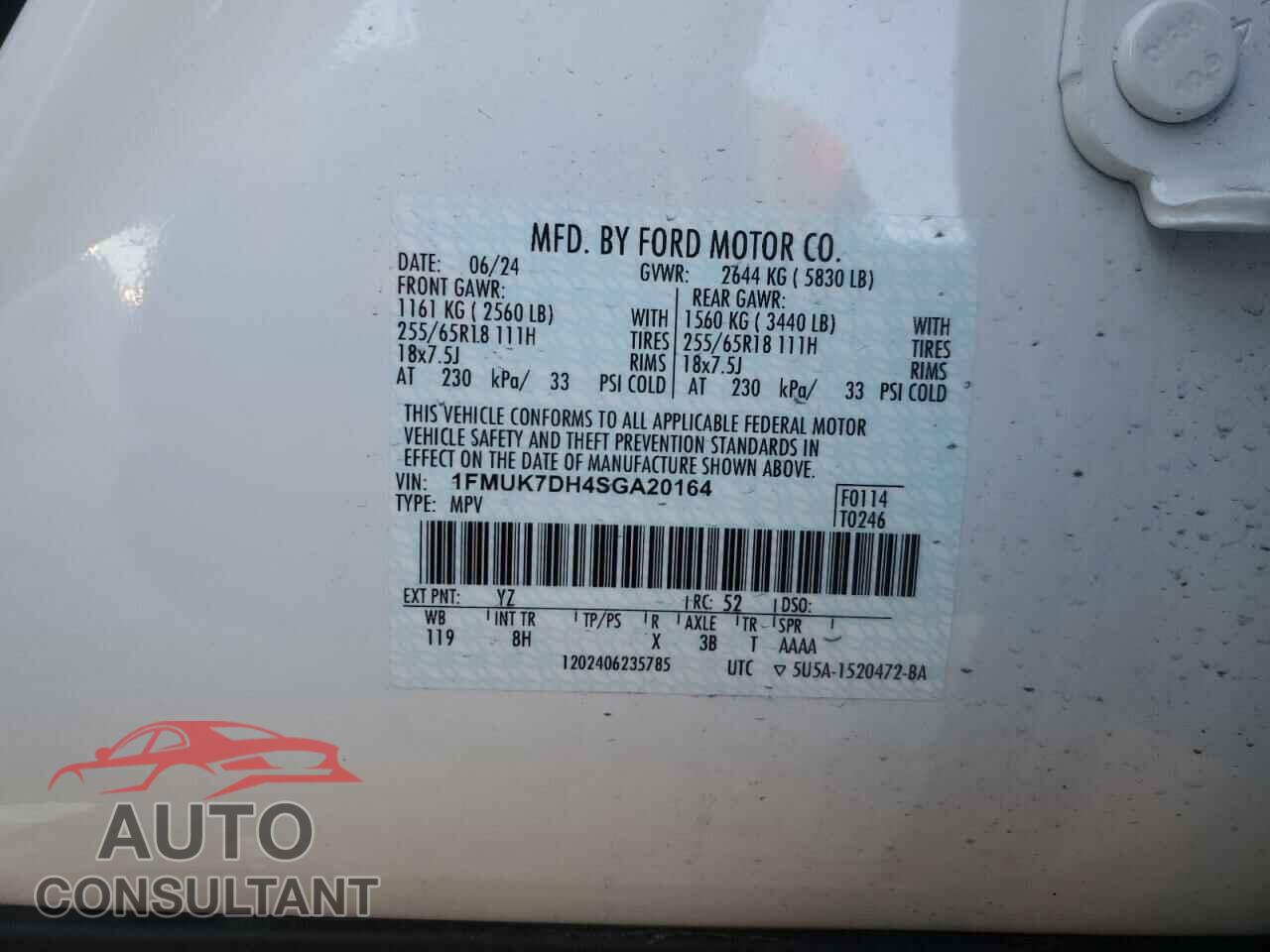 FORD EXPLORER A 2025 - 1FMUK7DH4SGA20164