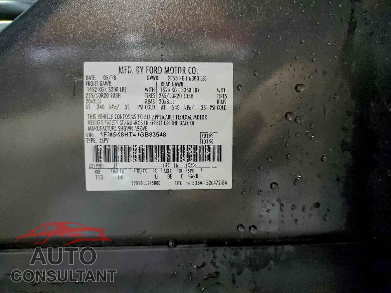 FORD EXPLORER 2018 - 1FM5K8HT4JGB83548