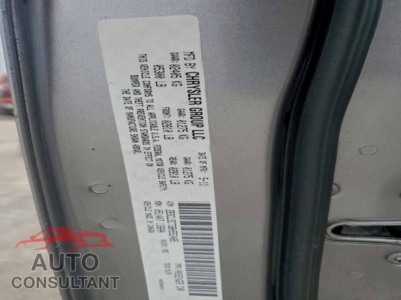 DODGE CHARGER 2011 - 2B3CL5CT3BH552485