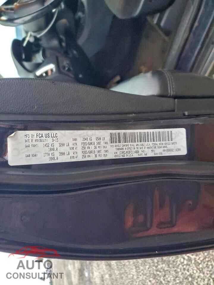DODGE DURANGO 2015 - 1C4RDJAG9FC114860
