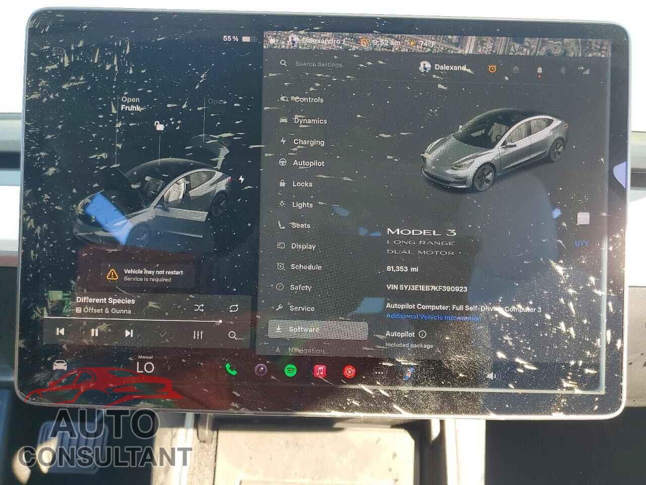 TESLA MODEL 3 2019 - 5YJ3E1EB7KF390923