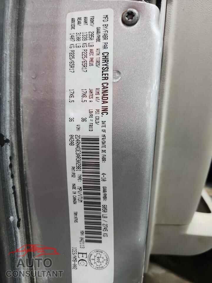 DODGE CARAVAN 2010 - 2D4RN4DE3AR302981