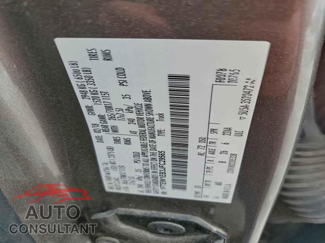 FORD F-150 2018 - 1FTEW1EB3JFC29565