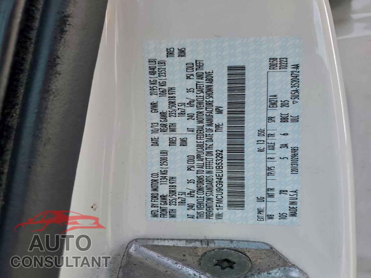 FORD ESCAPE 2014 - 1FMCU9G94EUB53292