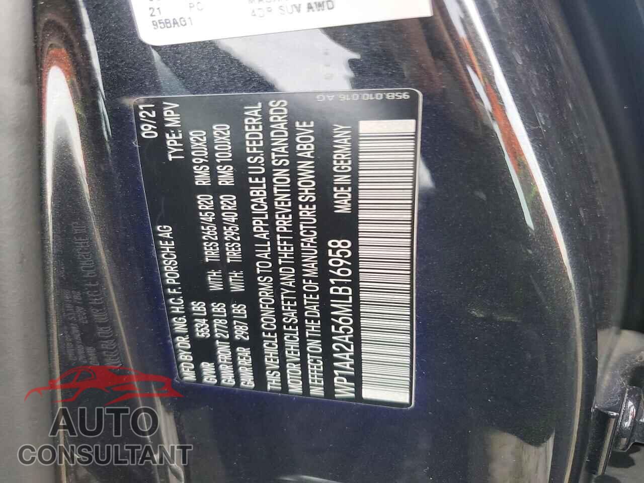 PORSCHE MACAN 2021 - WP1AA2A56MLB16958