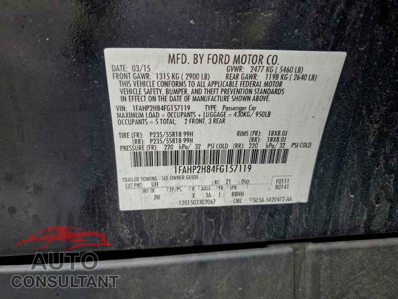 FORD TAURUS 2015 - 1FAHP2H84FG157119