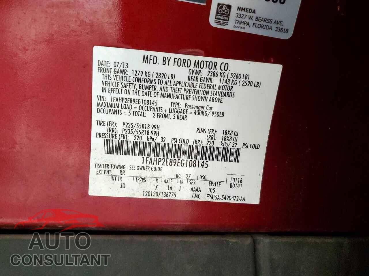 FORD TAURUS 2014 - 1FAHP2E89EG108145