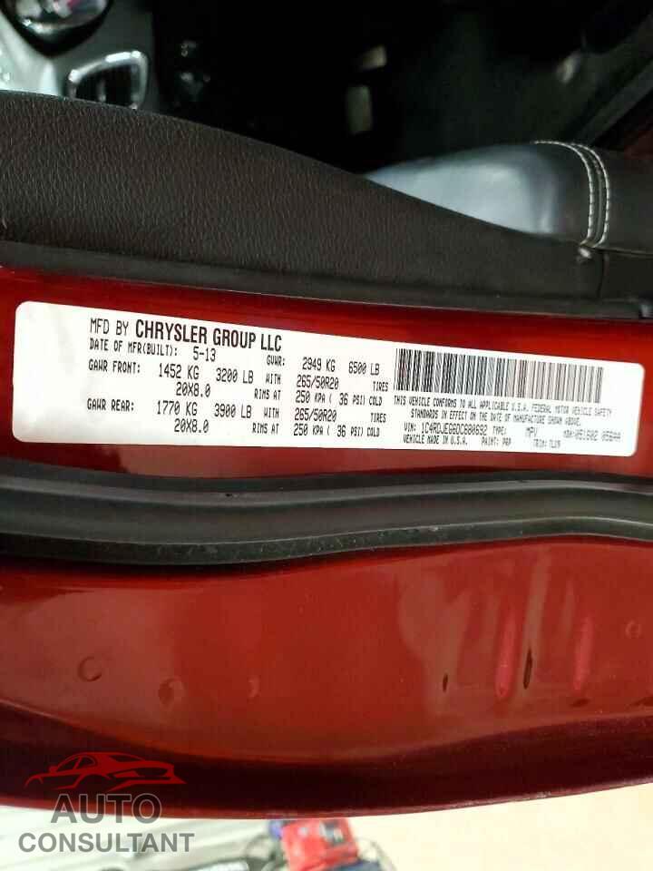 DODGE DURANGO 2013 - 1C4RDJEG6DC680692