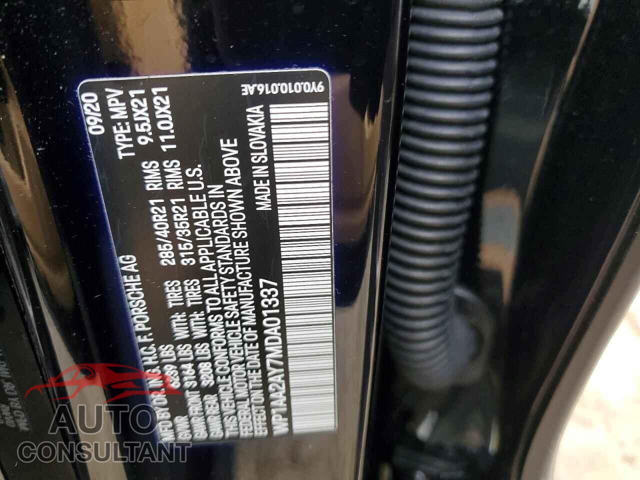 PORSCHE CAYENNE 2021 - WP1AA2AY7MDA01337