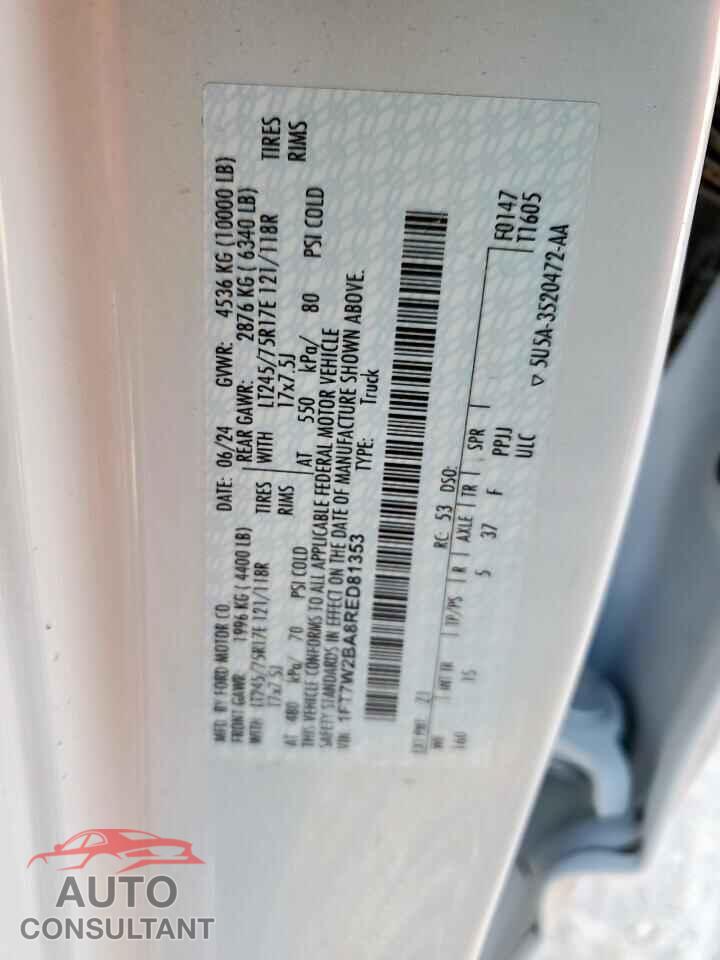 FORD F250 2024 - 1FT7W2BA8RED81353