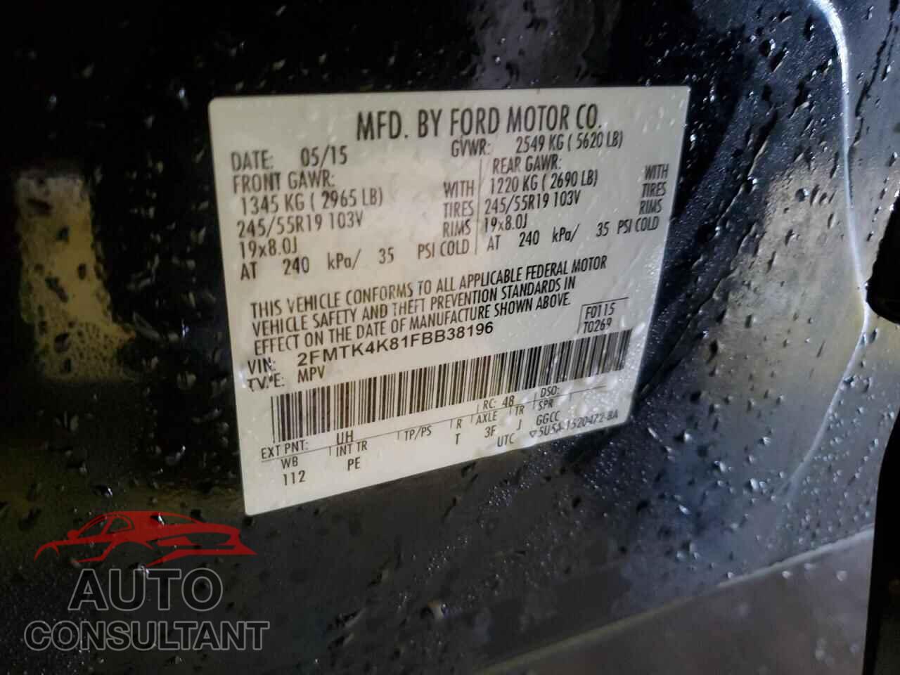 FORD EDGE 2015 - 2FMTK4K81FBB38196