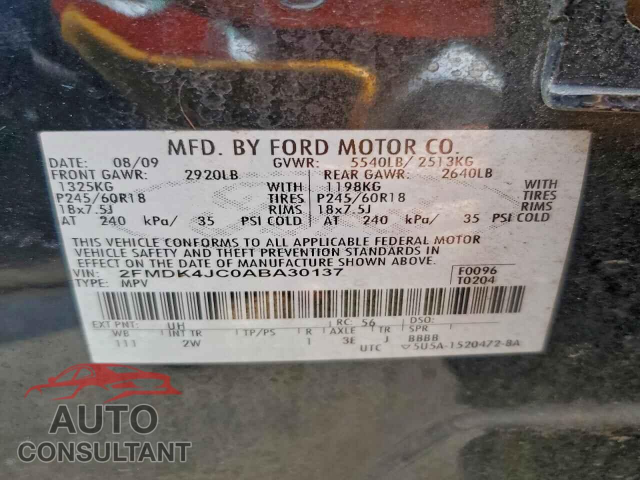 FORD EDGE 2010 - 2FMDK4JC0ABA30137