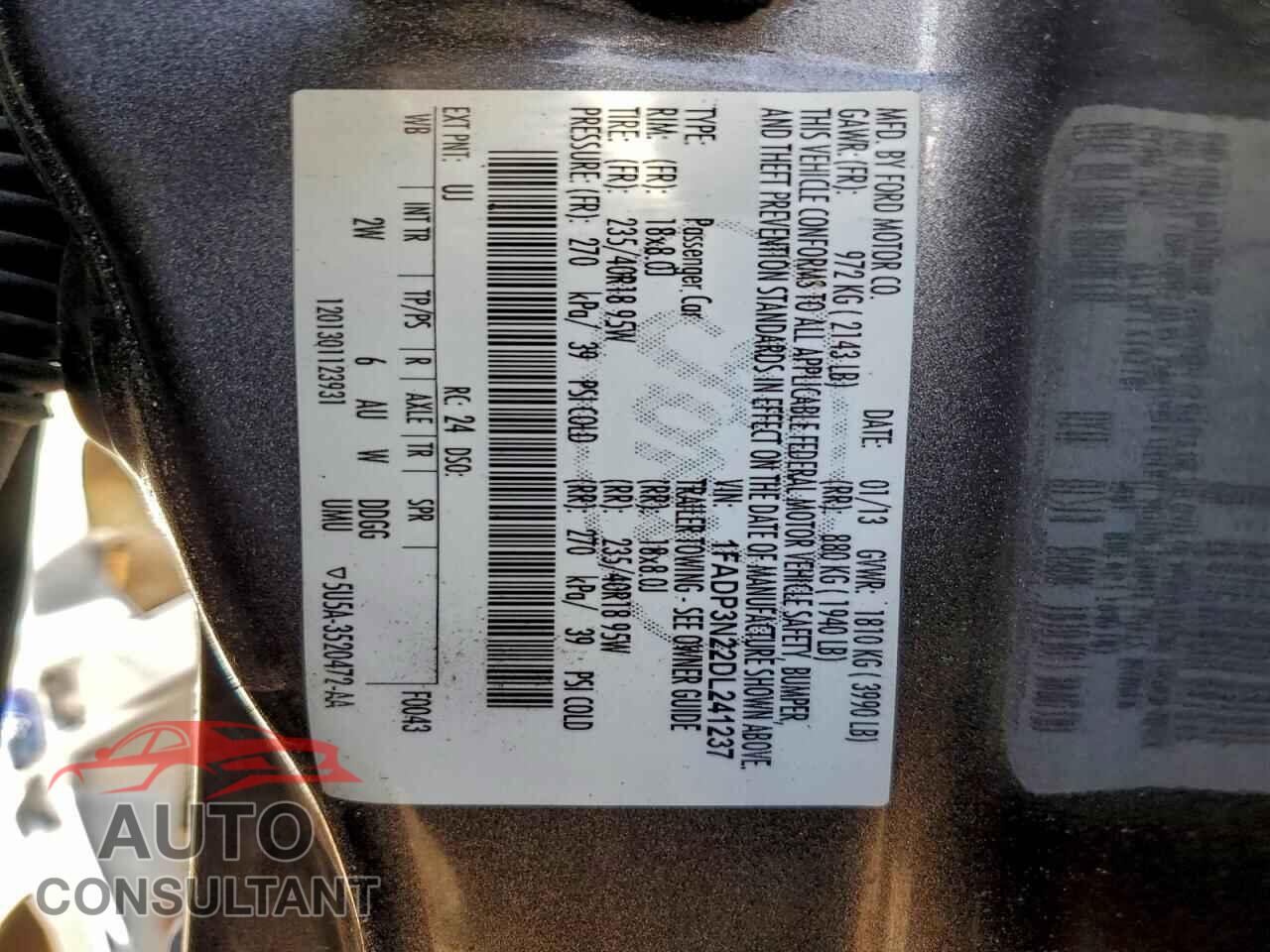 FORD FOCUS 2013 - 1FADP3N22DL241237