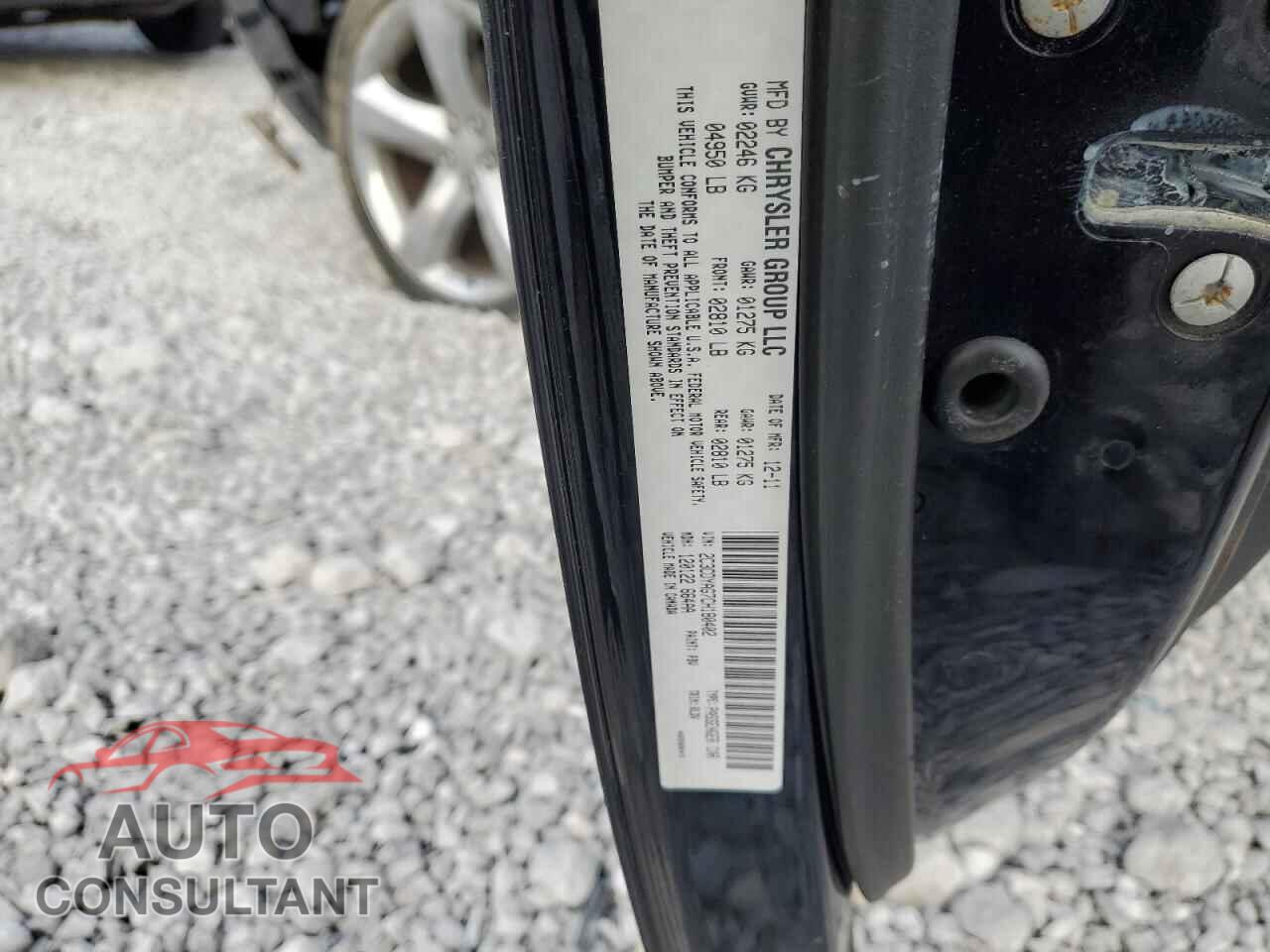 DODGE CHALLENGER 2012 - 2C3CDYAG7CH180402
