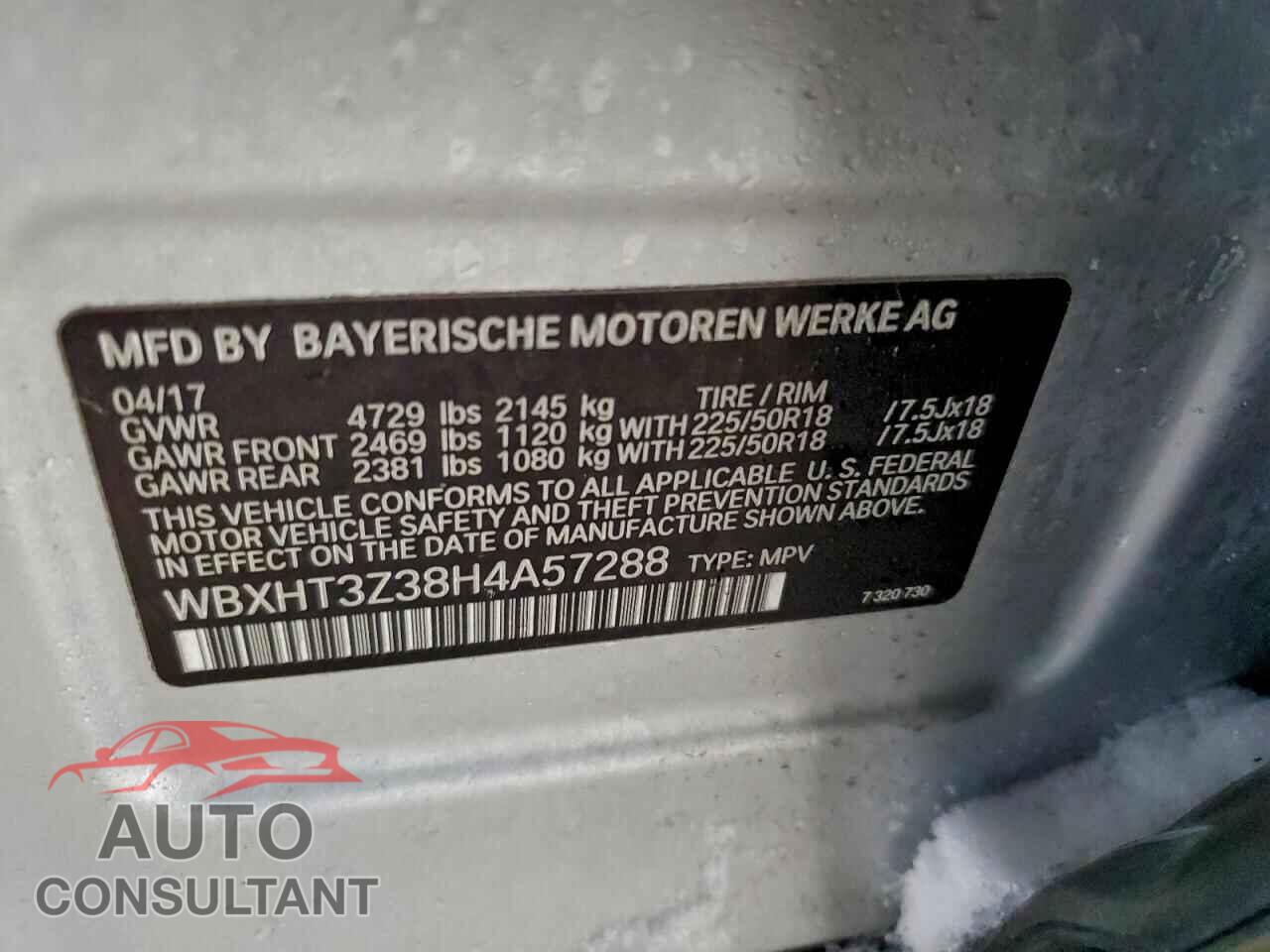 BMW X1 2017 - WBXHT3Z38H4A57288