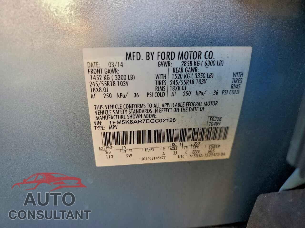 FORD EXPLORER 2014 - 1FM5K8AR7EGC02128