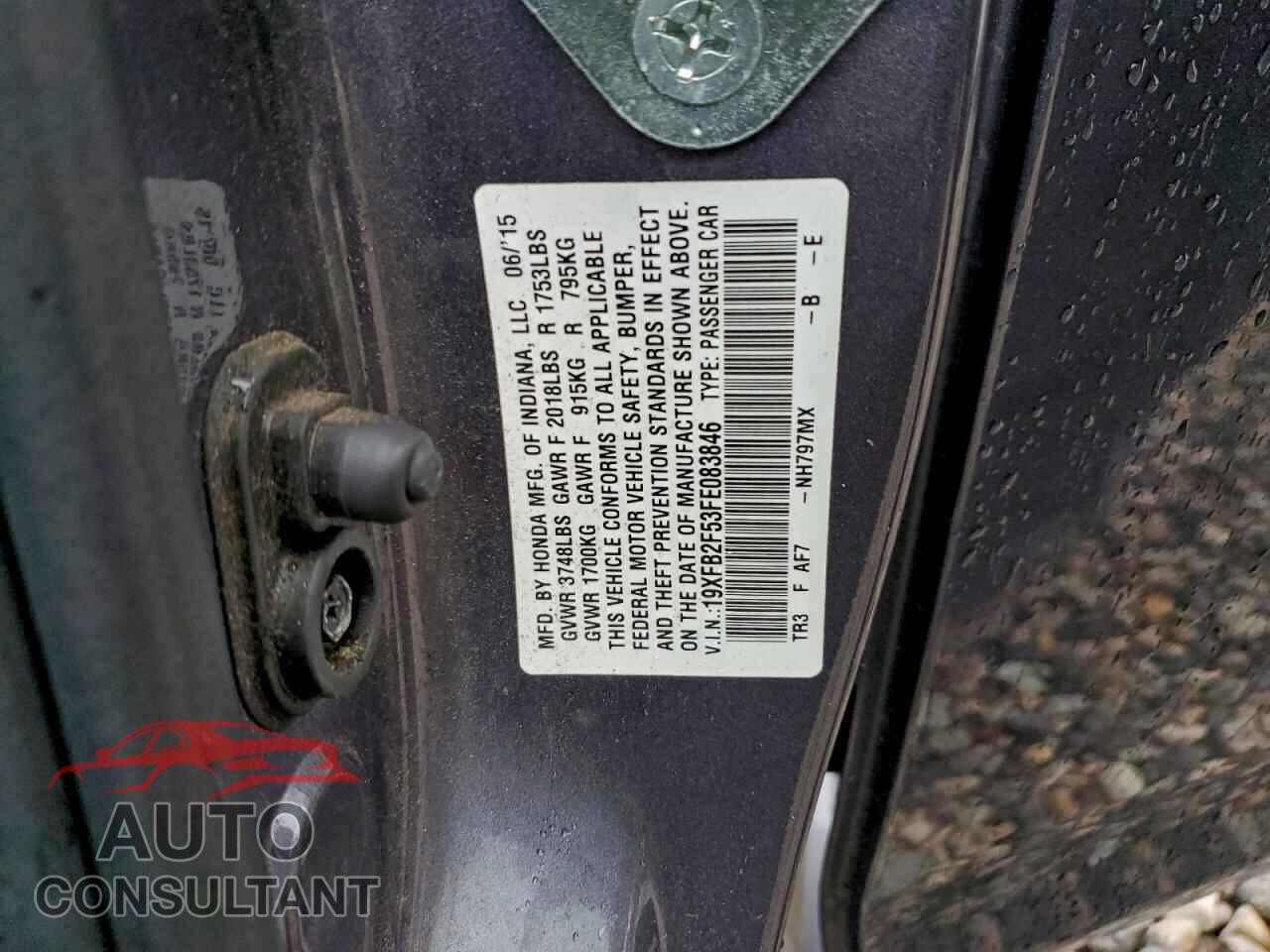 HONDA CIVIC 2015 - 19XFB2F53FE083846
