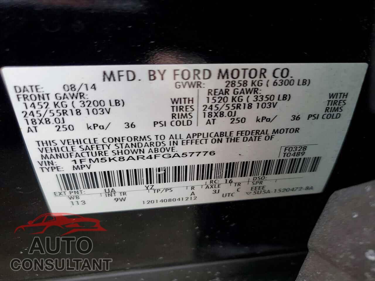 FORD EXPLORER 2015 - 1FM5K8AR4FGA57776