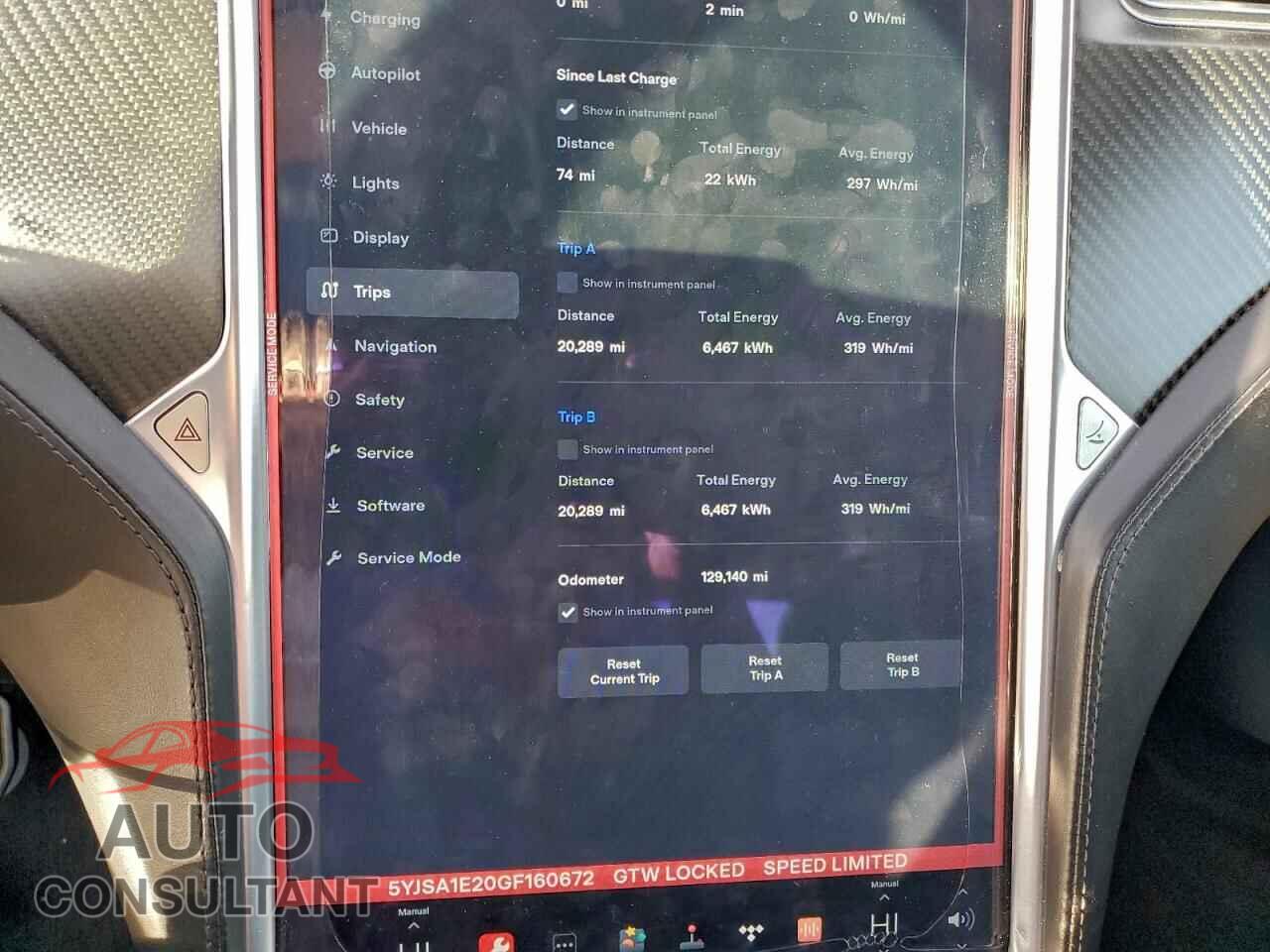TESLA MODEL S 2016 - 5YJSA1E20GF160672