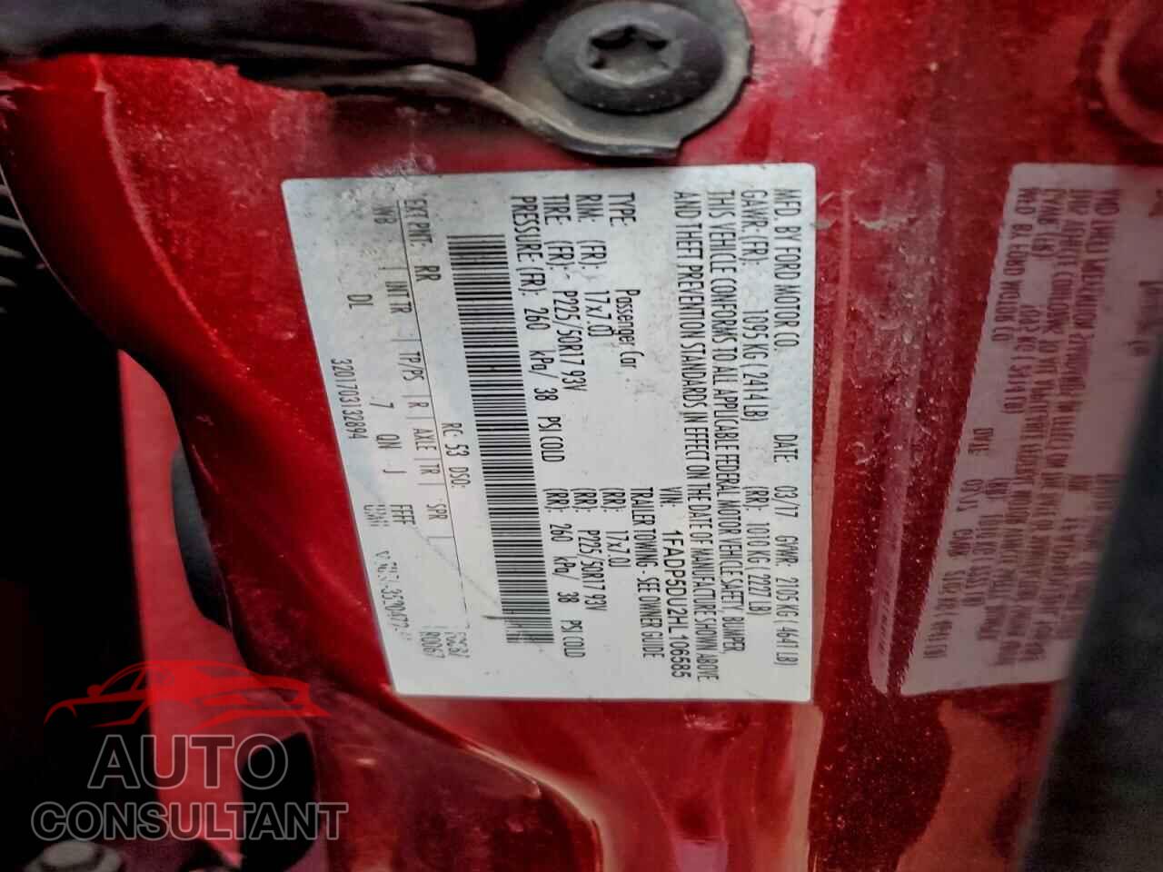 FORD CMAX 2017 - 1FADP5DU2HL106585