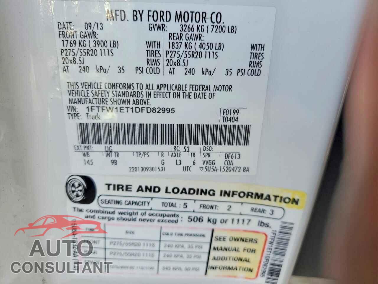 FORD F-150 2013 - 1FTFW1ET1DFD82995