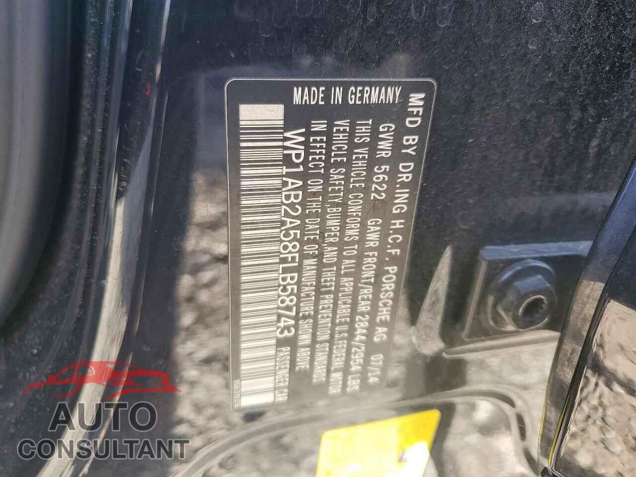 PORSCHE MACAN 2015 - WP1AB2A58FLB58743