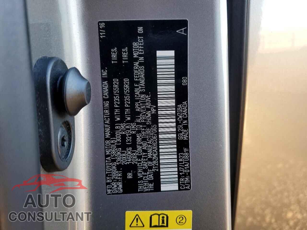 LEXUS RX350 2017 - 2T2BZMCAXHC067065