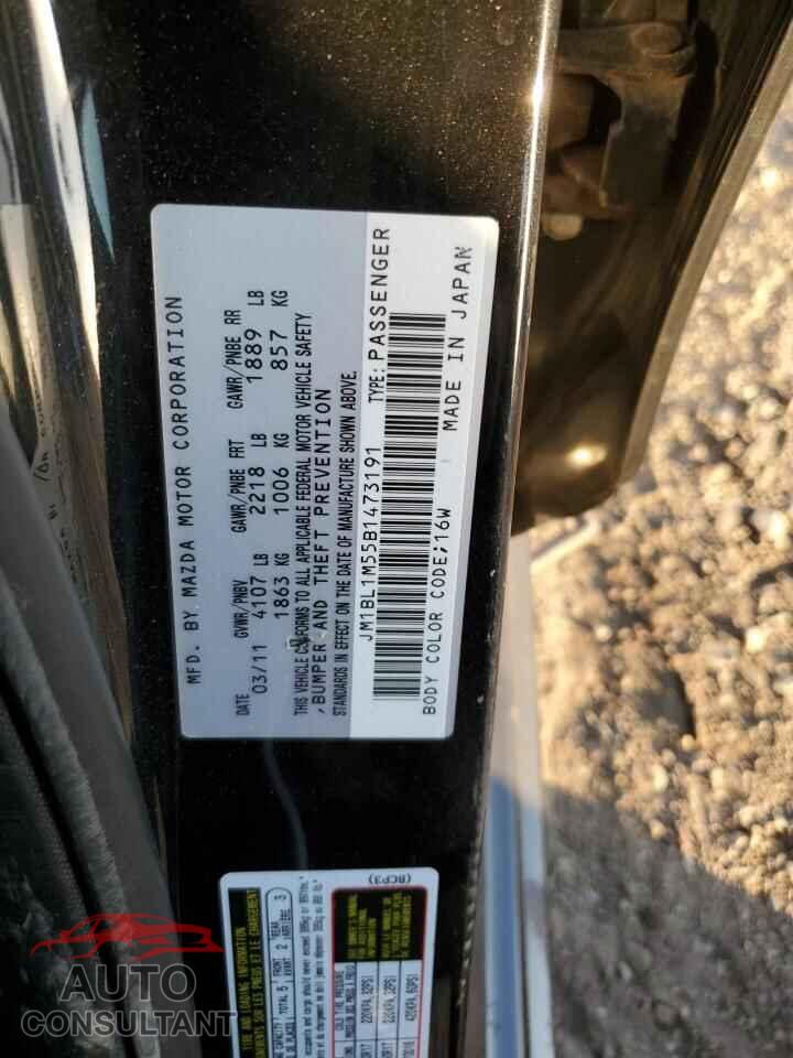 MAZDA MAZDA3 2011 - JM1BL1M55B1473191