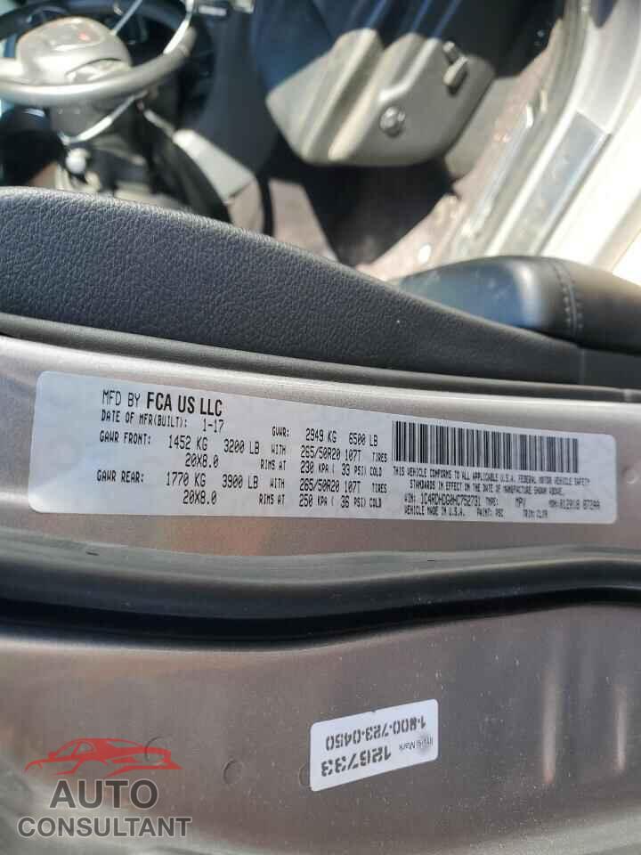 DODGE DURANGO 2017 - 1C4RDHDG0HC752731