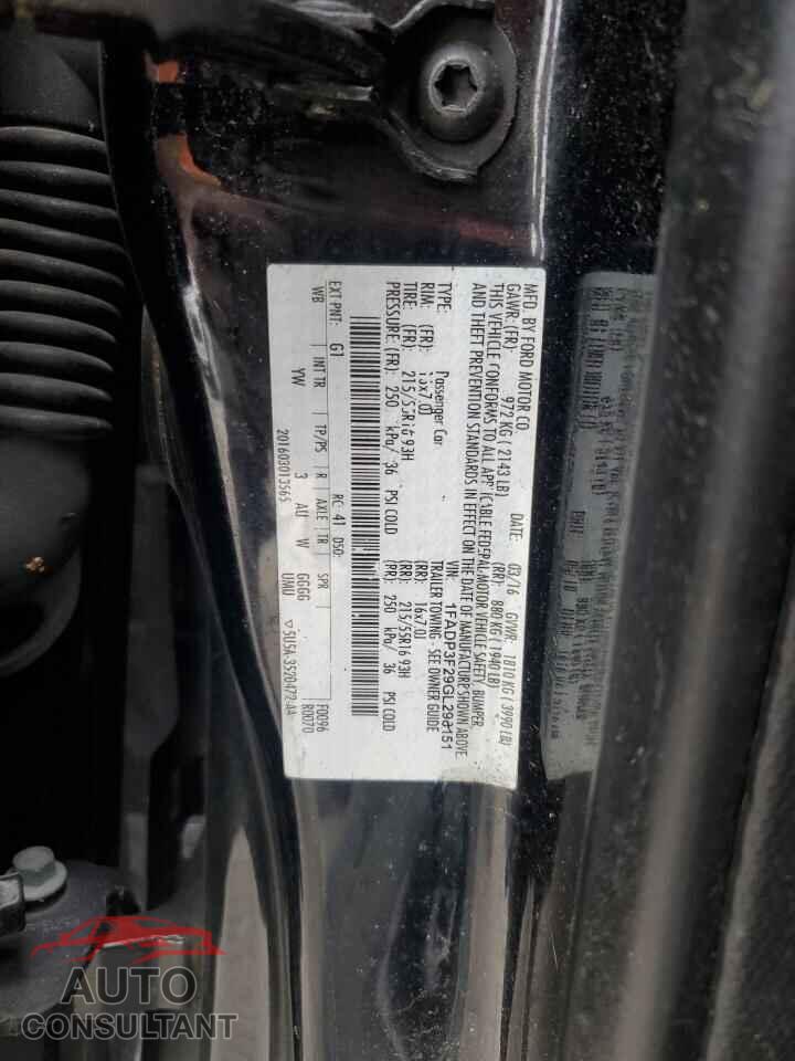 FORD FOCUS 2016 - 1FADP3F29GL298151
