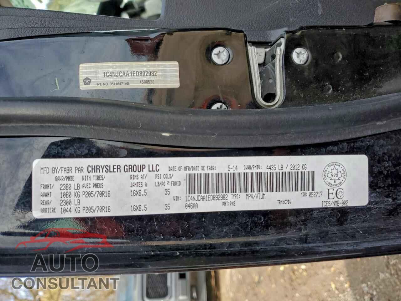 JEEP COMPASS 2014 - 1C4NJCAA1ED892982
