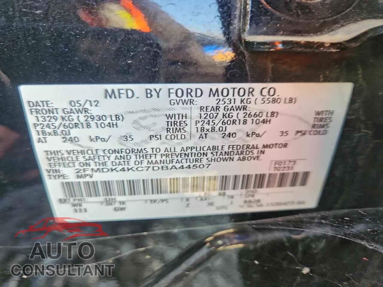 FORD EDGE 2013 - 2FMDK4KC7DBA44507