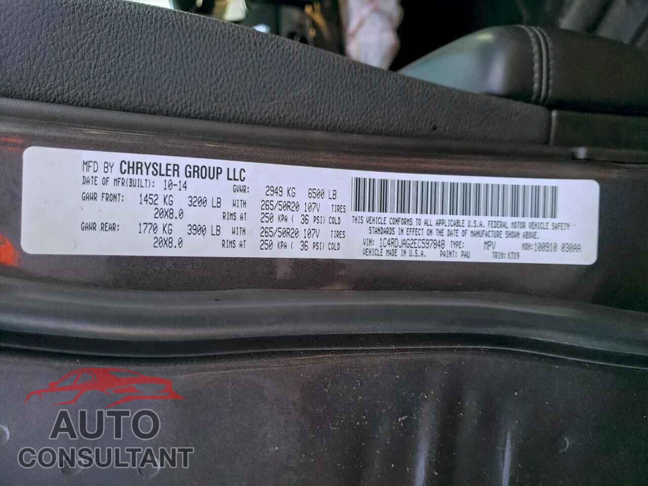 DODGE DURANGO 2014 - 1C4RDJAG2EC597848