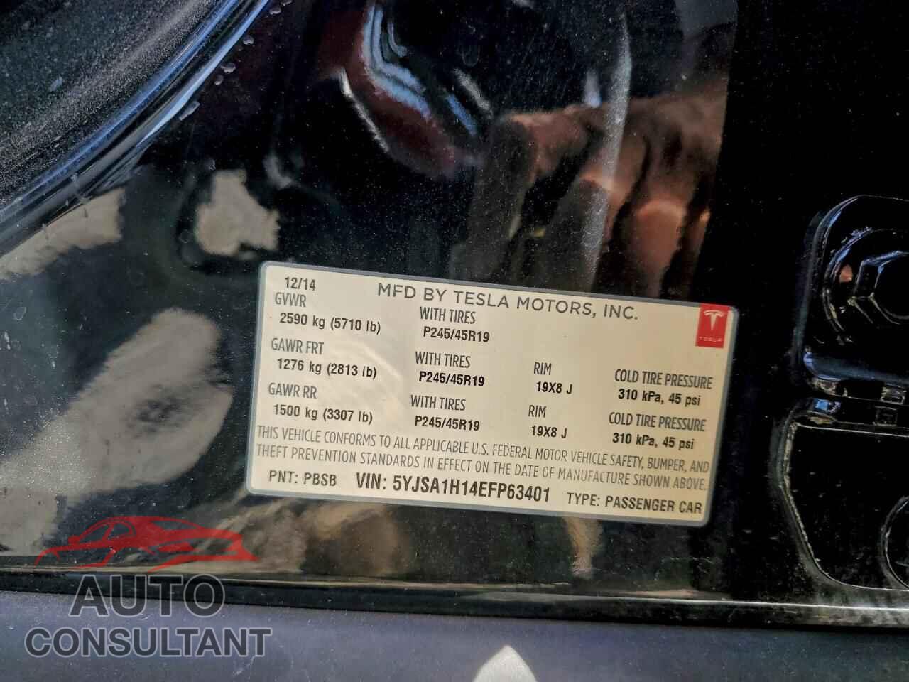 TESLA MODEL S 2014 - 5YJSA1H14EFP63401