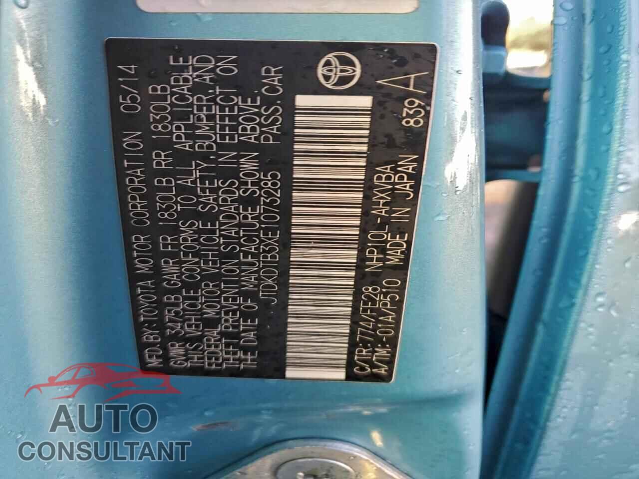 TOYOTA PRIUS 2014 - JTDKDTB3XE1073285