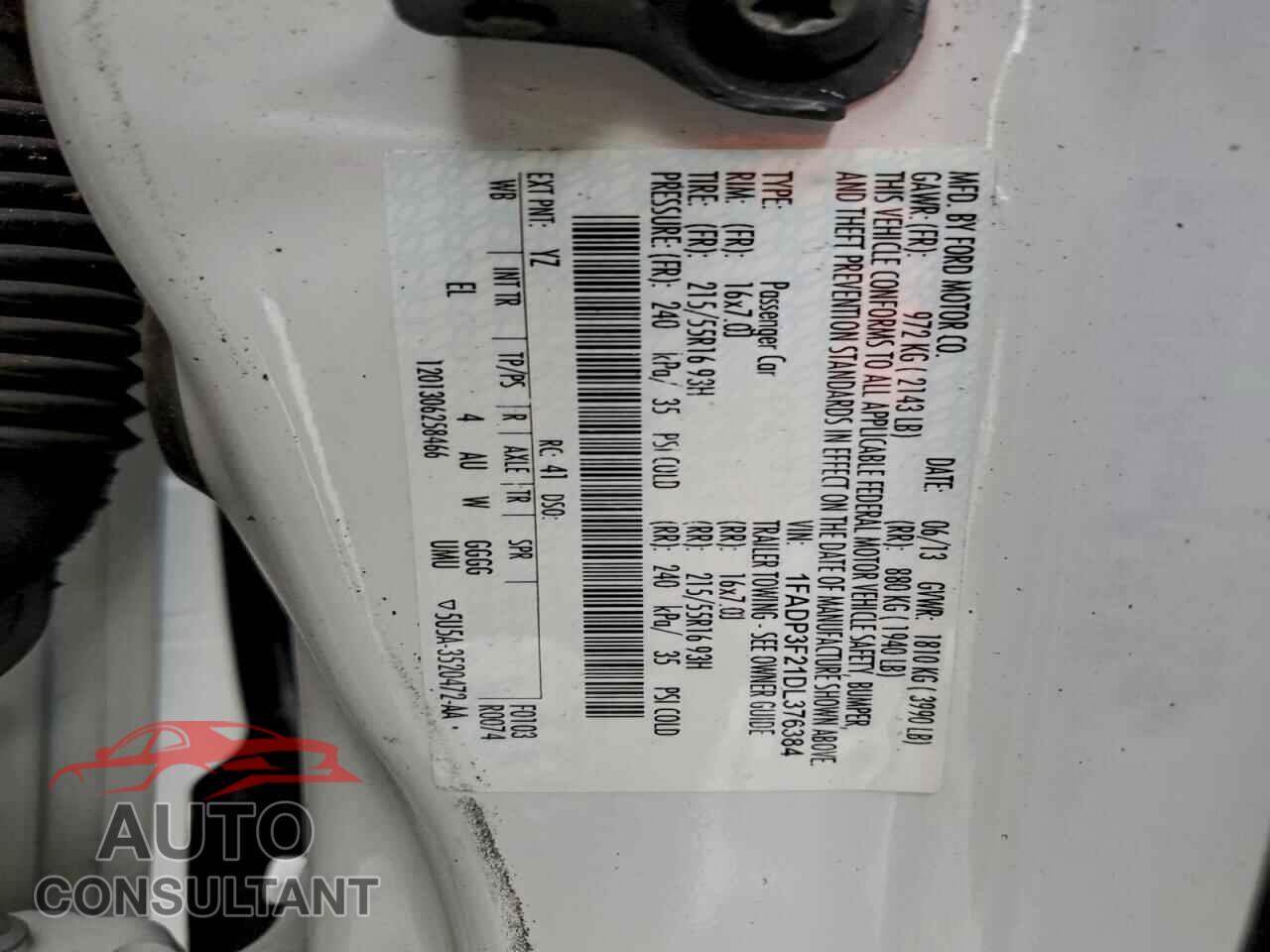 FORD FOCUS 2013 - 1FADP3F21DL376384