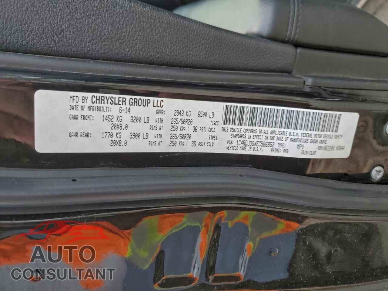 DODGE DURANGO 2014 - 1C4RDJDGXEC586852