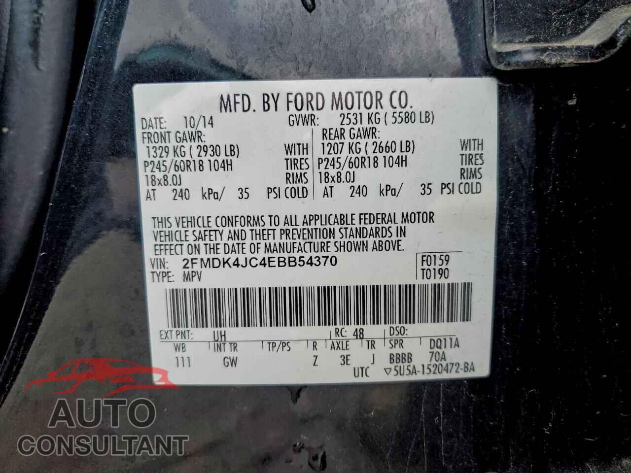 FORD EDGE 2014 - 2FMDK4JC4EBB54370