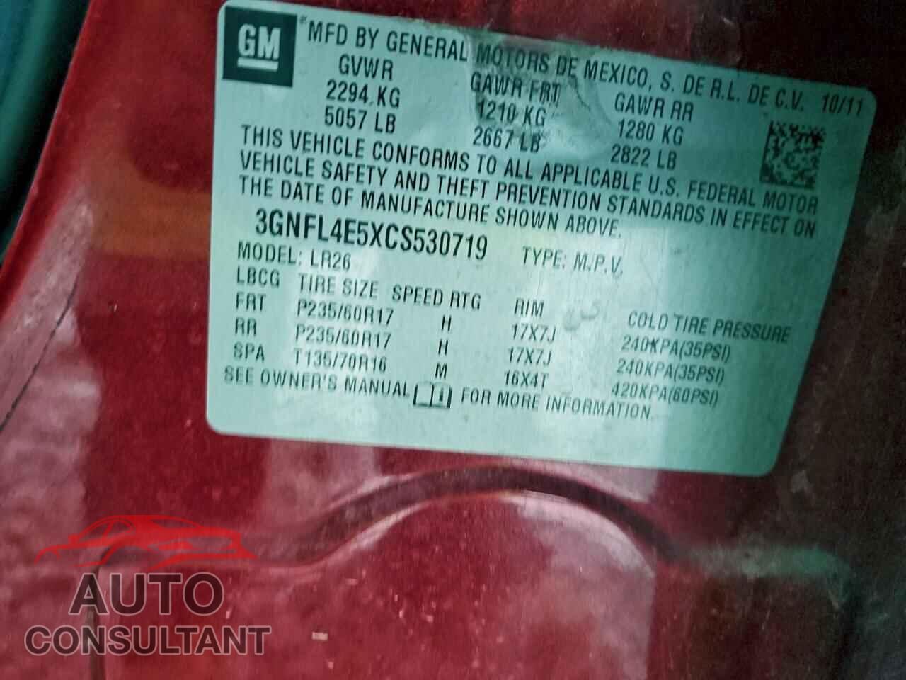 CHEVROLET CAPTIVA 2012 - 3GNFL4E5XCS530719