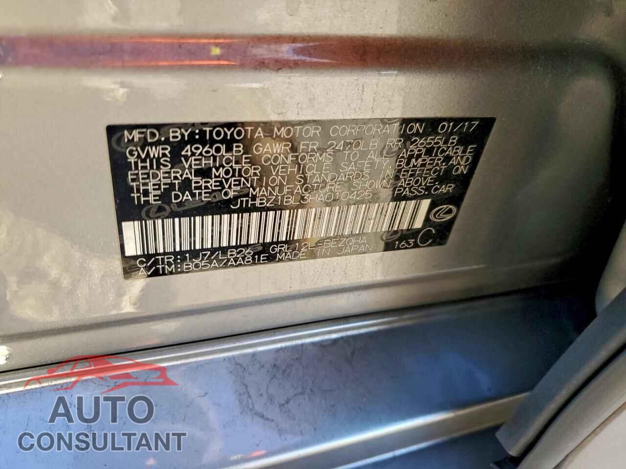 LEXUS GS350 2017 - JTHBZ1BL3HA010425
