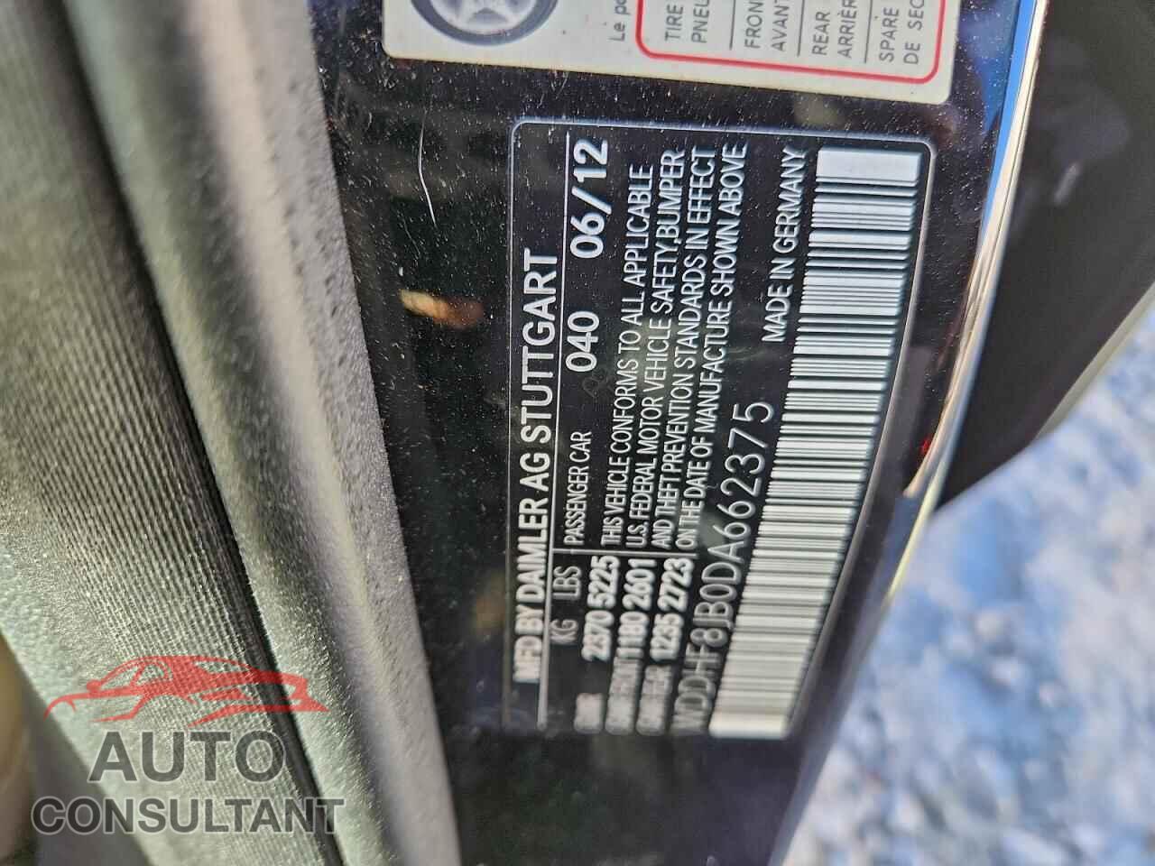 MERCEDES-BENZ E-CLASS 2013 - WDDHF8JB0DA662375