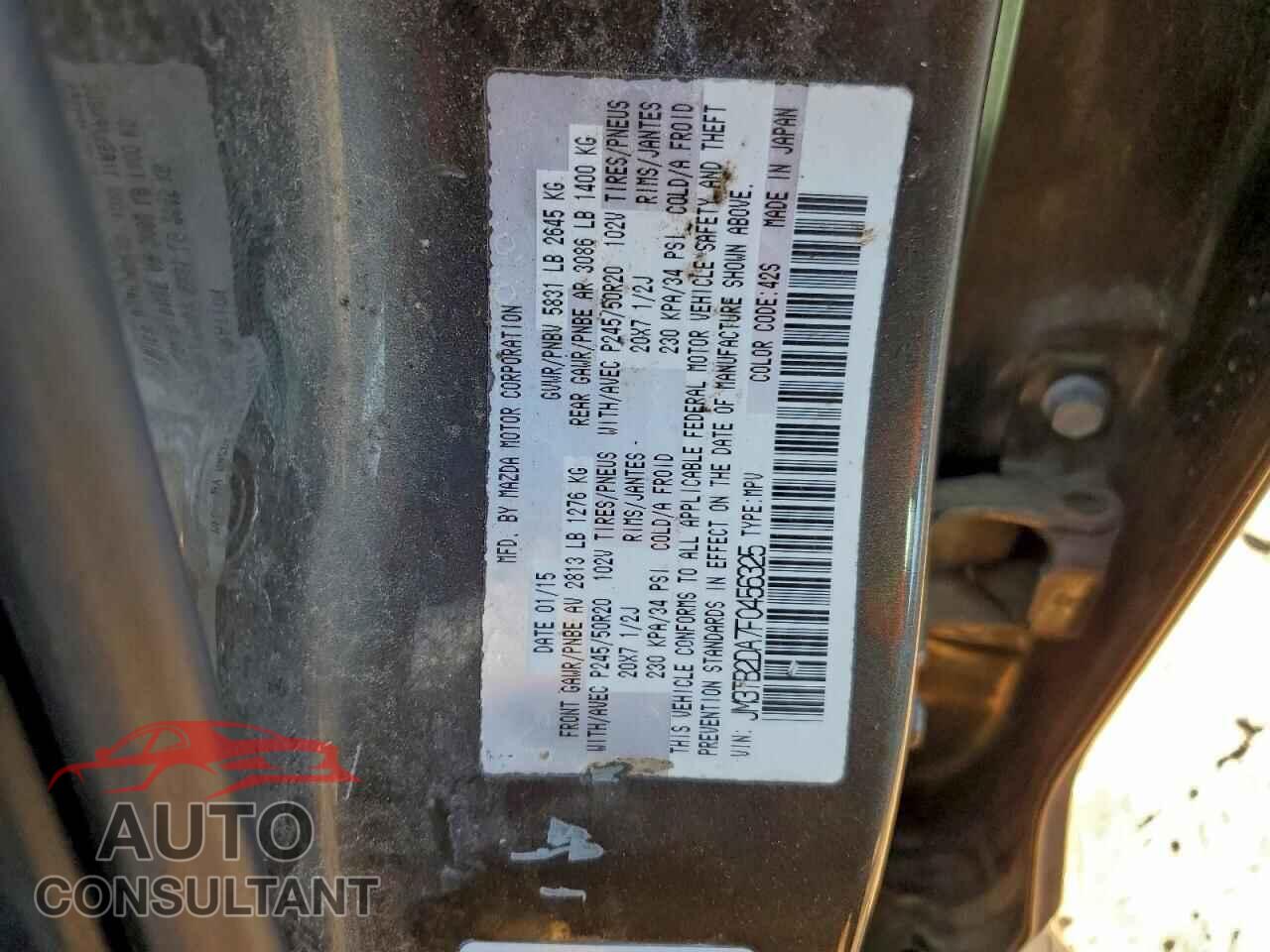 MAZDA CX-9 2015 - JM3TB2DA7F0456325