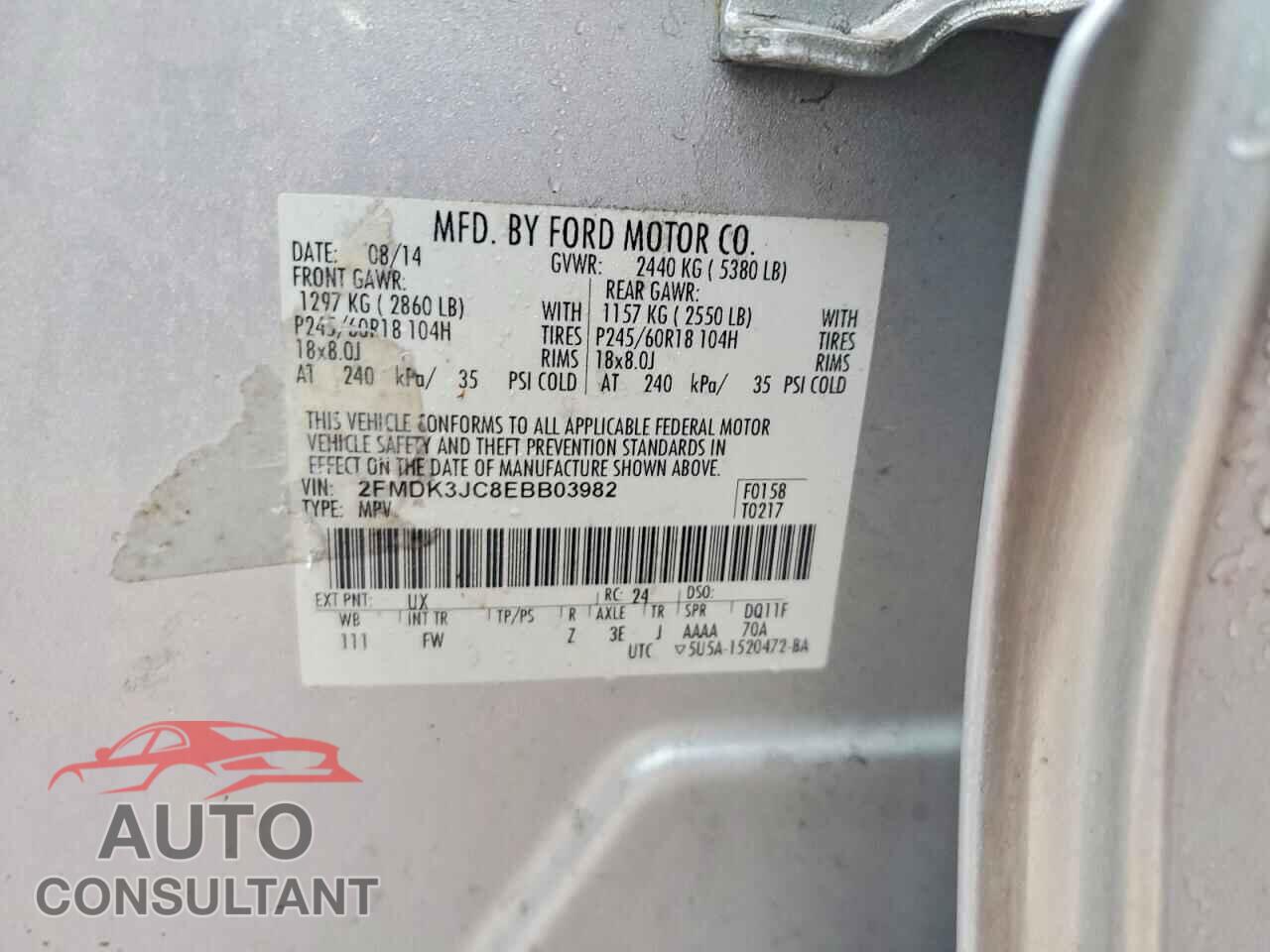 FORD EDGE 2014 - 2FMDK3JC8EBB03982